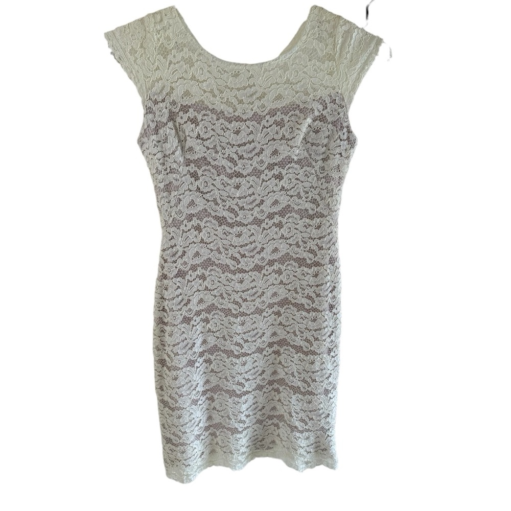 Calvin Klein Cream Lace Midi Dress